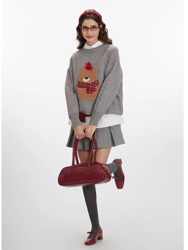 'love U' Kawaii Rhombus Holiday  Christmas Bear Winnie Sweater AlielNosirrah