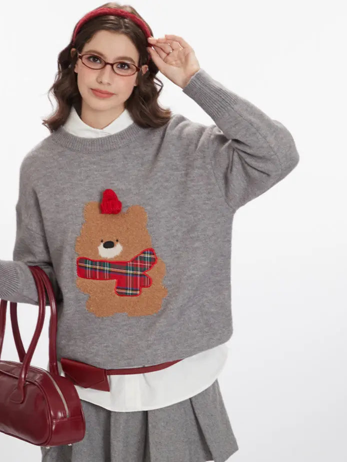 'love U' Kawaii Rhombus Holiday  Christmas Bear Winnie Sweater AlielNosirrah