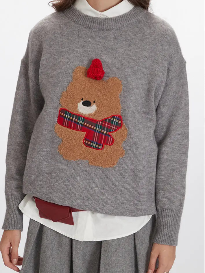 'love U' Kawaii Rhombus Holiday  Christmas Bear Winnie Sweater AlielNosirrah