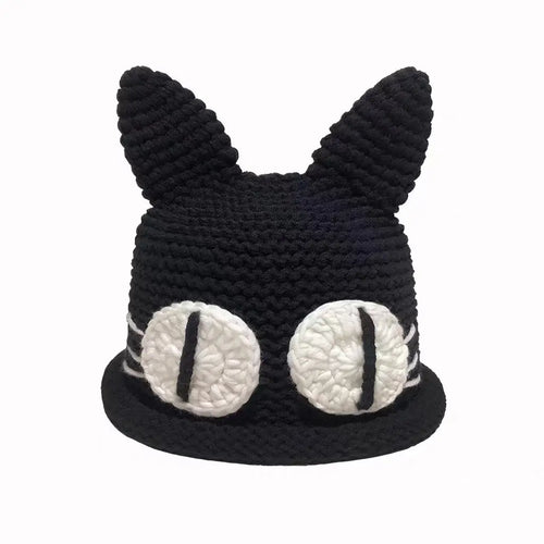 Emo Cat Eared Beanie White's Code & Price - RblxTrade