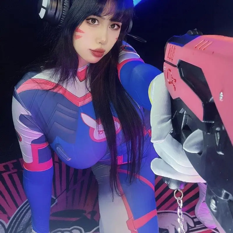 AlielNosirrah DVA Overwatch Cosplay Sexy Tights Bodysuit