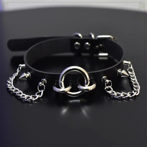 AlielNosirrah- 'Flesh' Punk Leather Goth Choker