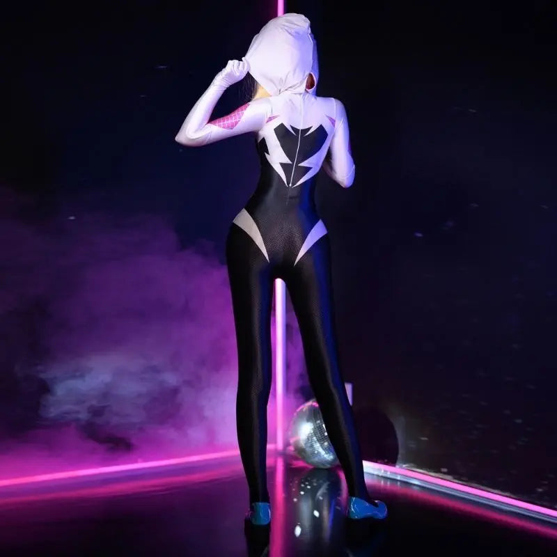 Ghost Spider Gwen Cosplay Sexy Tights Bodysuit