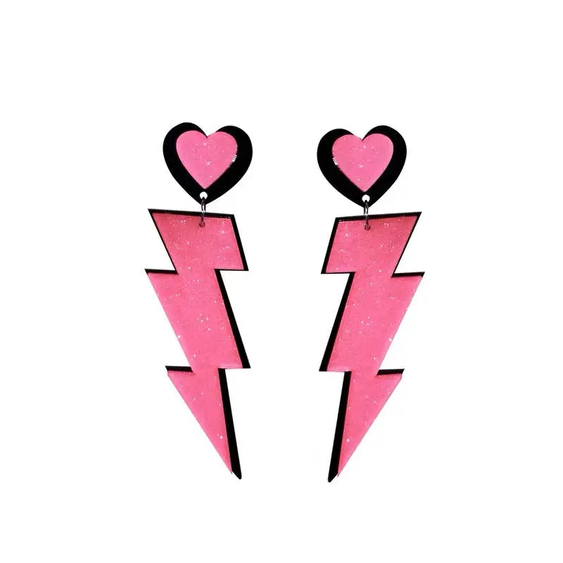 'Neon' Hot Pink Thunder Egirl Earrings