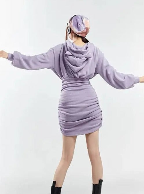 Purple hooded dress shops