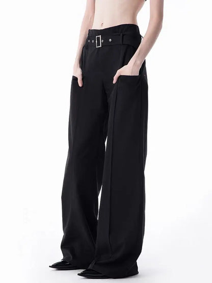 'Safe Zone' Buckle Belt Wide-Leg Pants AlielNosirrah