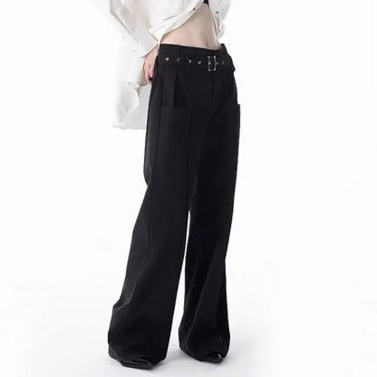 'Safe Zone' Buckle Belt Wide-Leg Pants AlielNosirrah