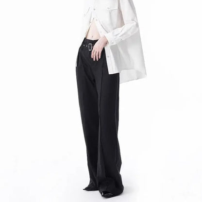 'Safe Zone' Buckle Belt Wide-Leg Pants AlielNosirrah