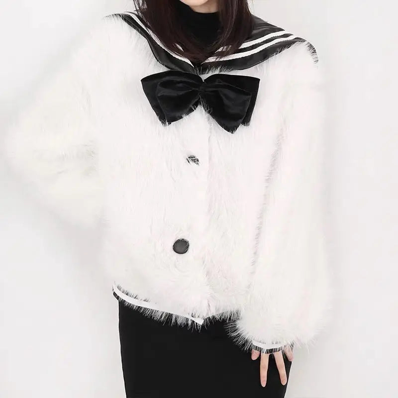 'Sailor Moon' Sailor Collar Kawaii Fluffy Coat AlielNosirrah