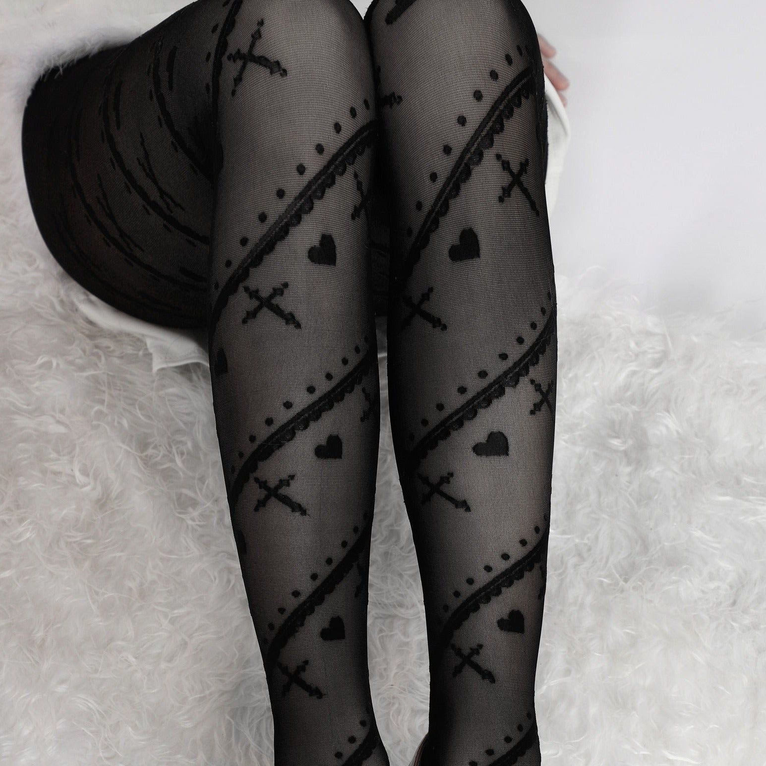 'Saints' Heart & Cross Holiday Alt Tights AlielNosirrah