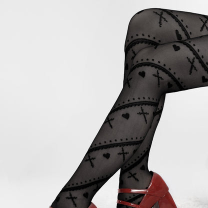 'Saints' Heart & Cross Holiday Alt Tights AlielNosirrah