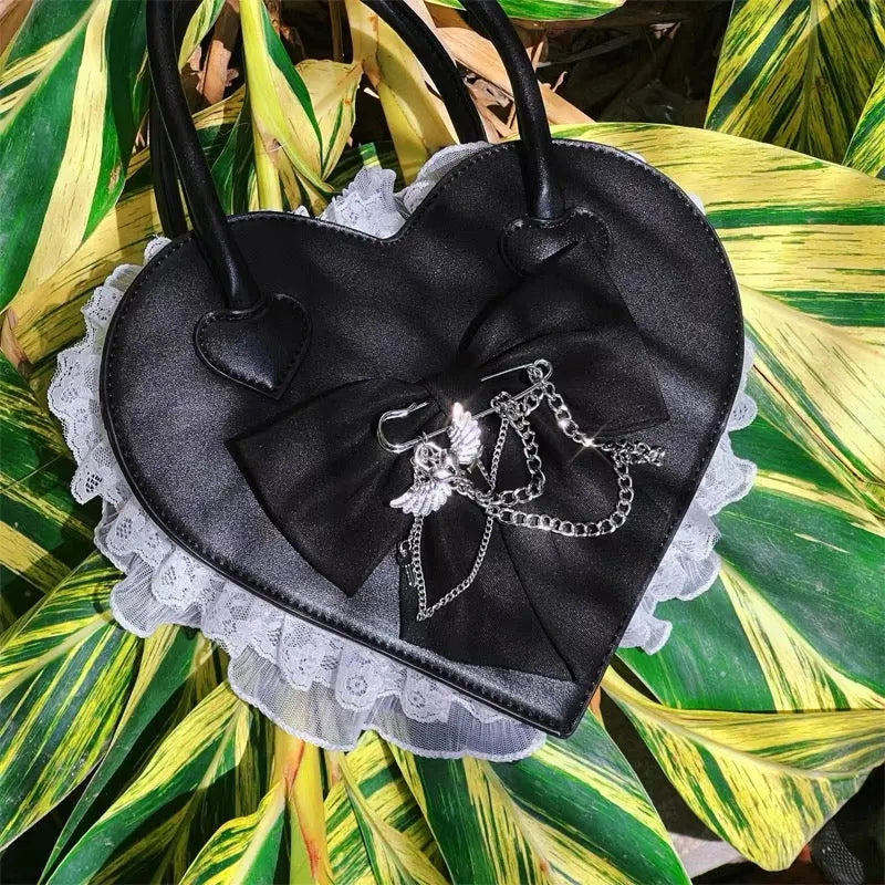 'Souffle' Kawaii Heart Shape Bowtie Hand Bag AlielNosirrah