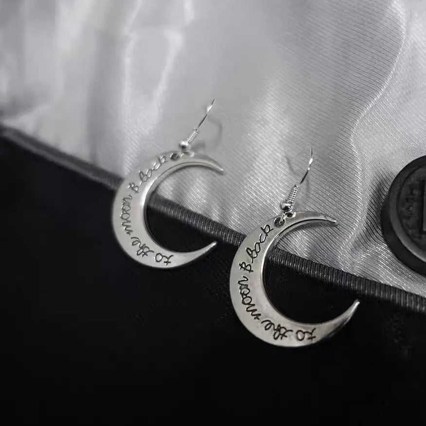 'Traveler' Goth Moon Shape Earrings AlielNosirrah