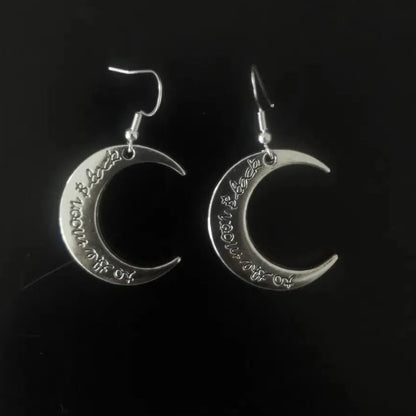 'Traveler' Goth Moon Shape Earrings AlielNosirrah