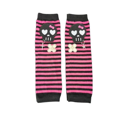 'lovely horribly' Y2k Harajuku Dark Knitted Striped Gloves AlielNosirrah